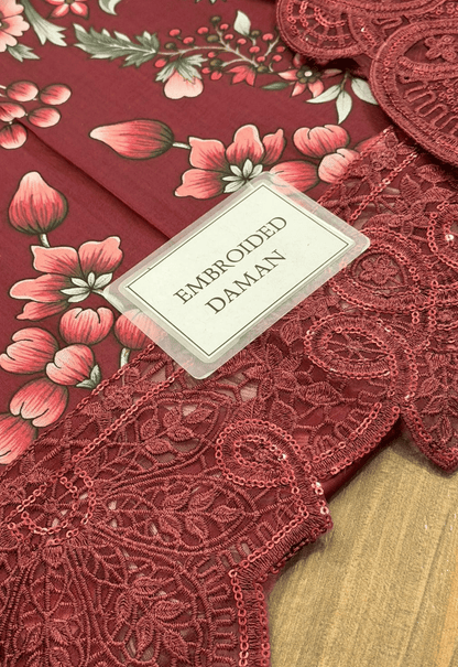 Embroidered Lawn 3 Piece Unstitched Suit MBL-MPT-2709-A-25 - Summer Collection