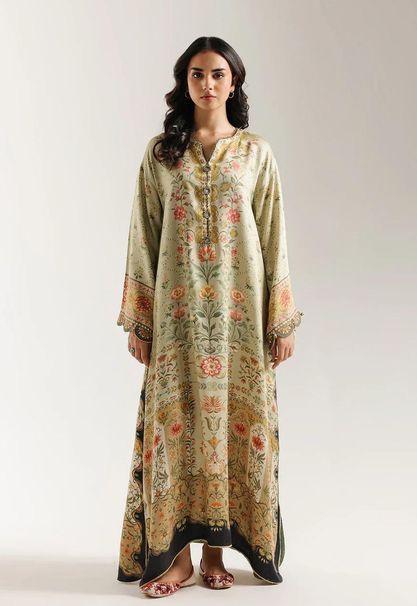 Printed Charmeuse Silk/Kaftan 2 Piece Unstitched Suit EK-E3521/103/127 - Party Wear