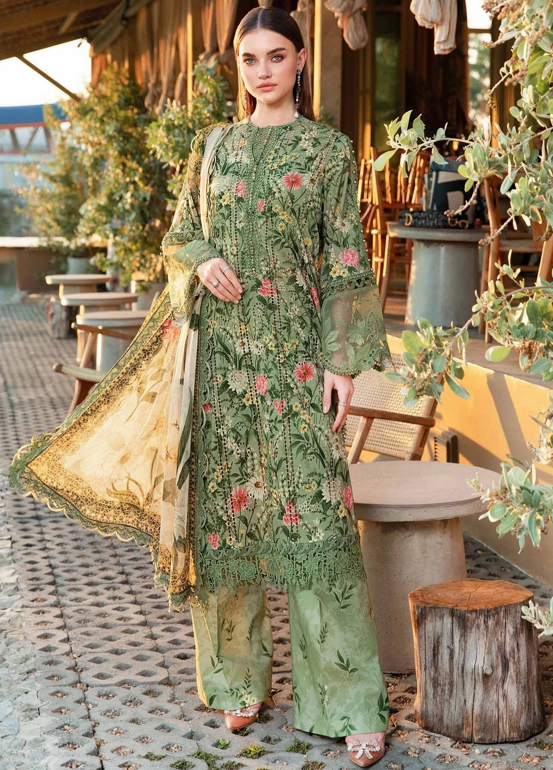 Embroidered Lawn 3 Piece Unstitched Suit MBL-MPT-2508-B-25 - Summer Collection