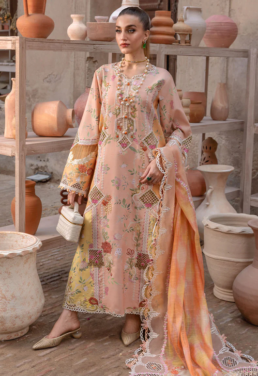 Embroidered Lawn 3 Piece Unstitched Suit CSSL-BONJOUR AND BLOOM -D04-B - Summer Collection