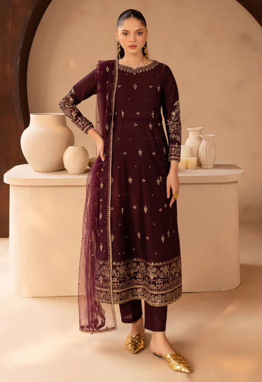 Embroidered Lawn 3 Piece Unstitched Suit BL-WM-MYSTIC HAZE-26 - Summer Collection