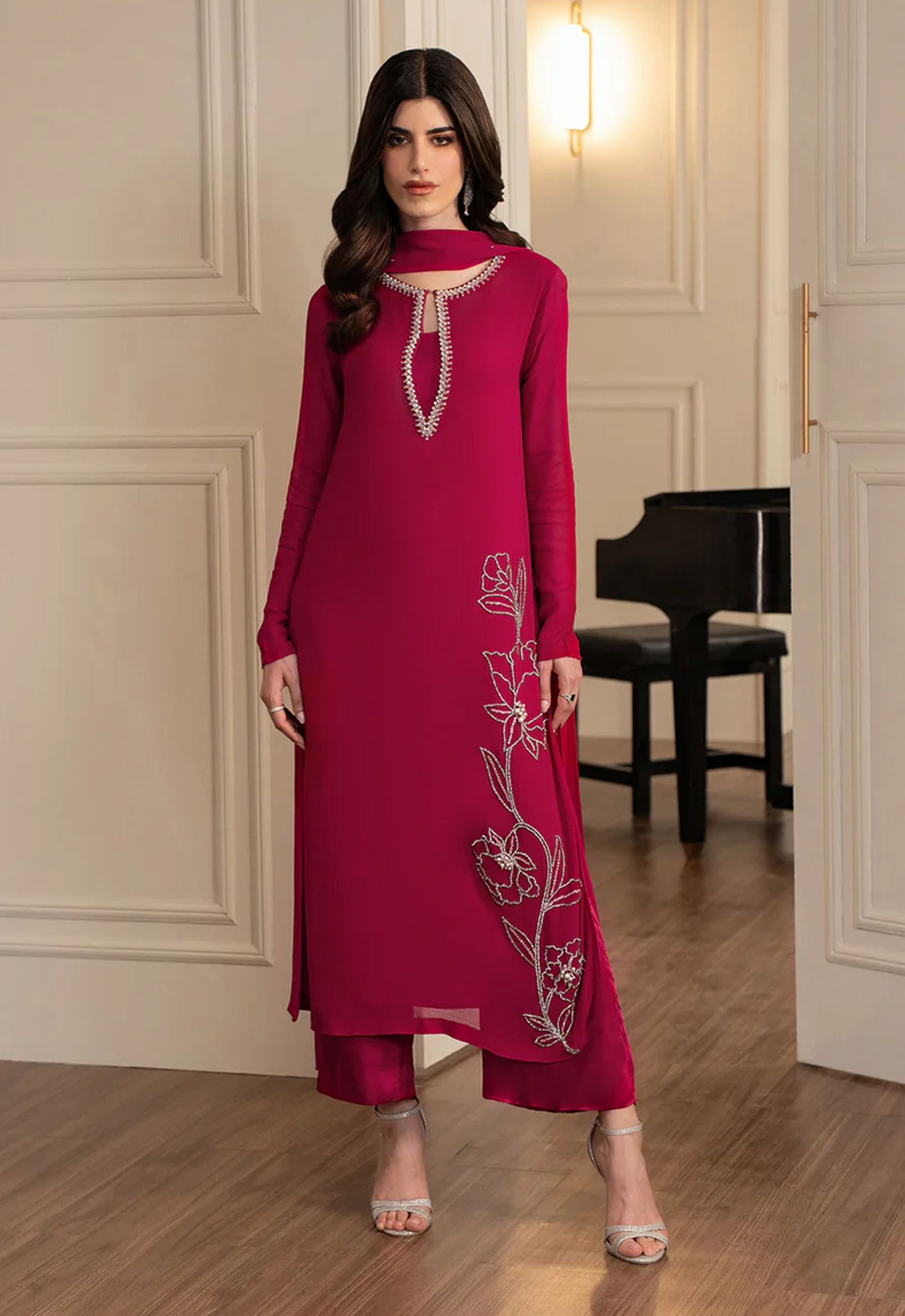 Embroidered Lawn 3 Piece Unstitched Suit LL-ZALAAR LONG - Summer Collection