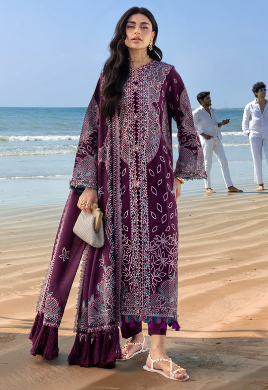 Embroidered Lawn 3 Piece Unstitched Suit ML-HU-S-01 - Summer Collection