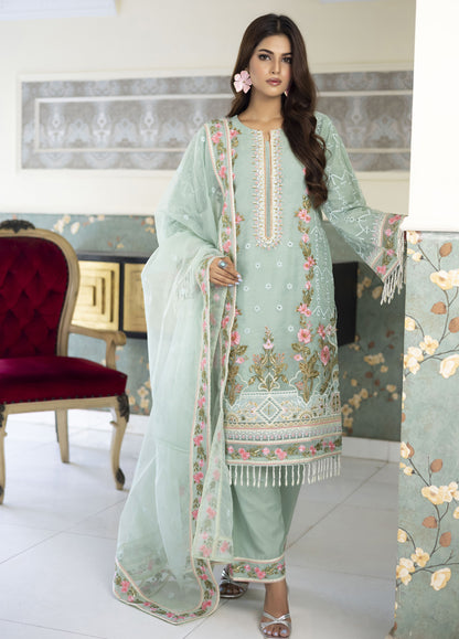 Aashiyan By Polawn Embroidered Stitched 3 Piece Organza Suit PD-23-205 Ready to Wear