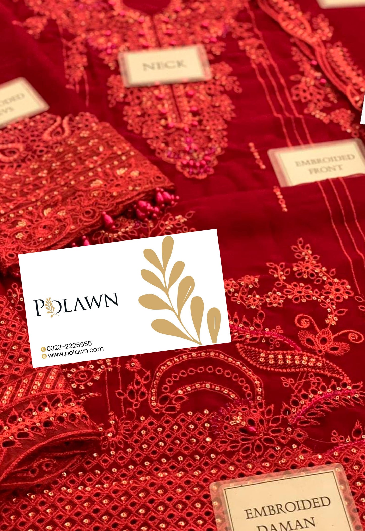 Embroidered Chiffon 3 Piece Unstitched Suit QC-WC-02 SIOFE-25 - Party Wear
