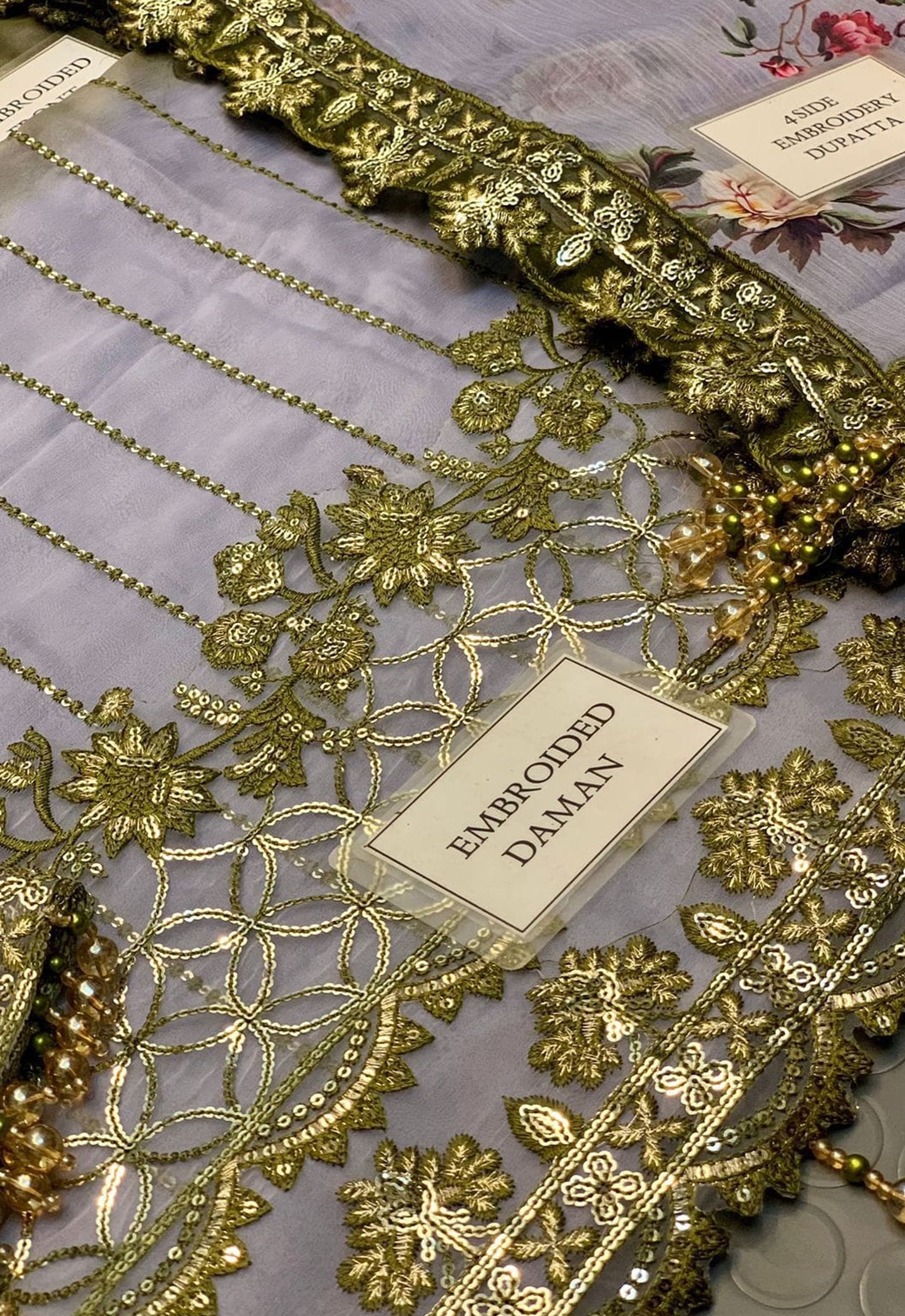 Embroidered Chiffon 3 Piece Unstitched Suit CC-VSL25-31 - Party Wear