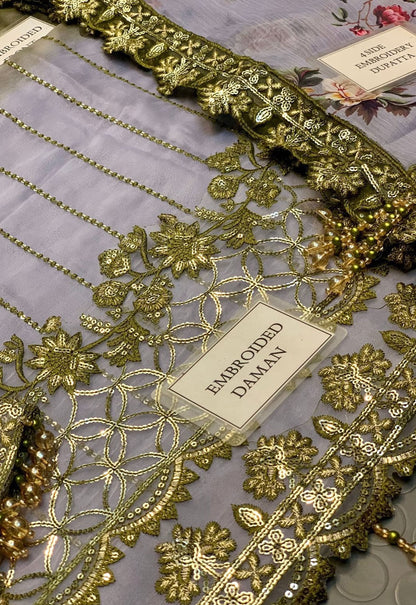 Embroidered Chiffon 3 Piece Unstitched Suit CC-VSL25-31 - Party Wear