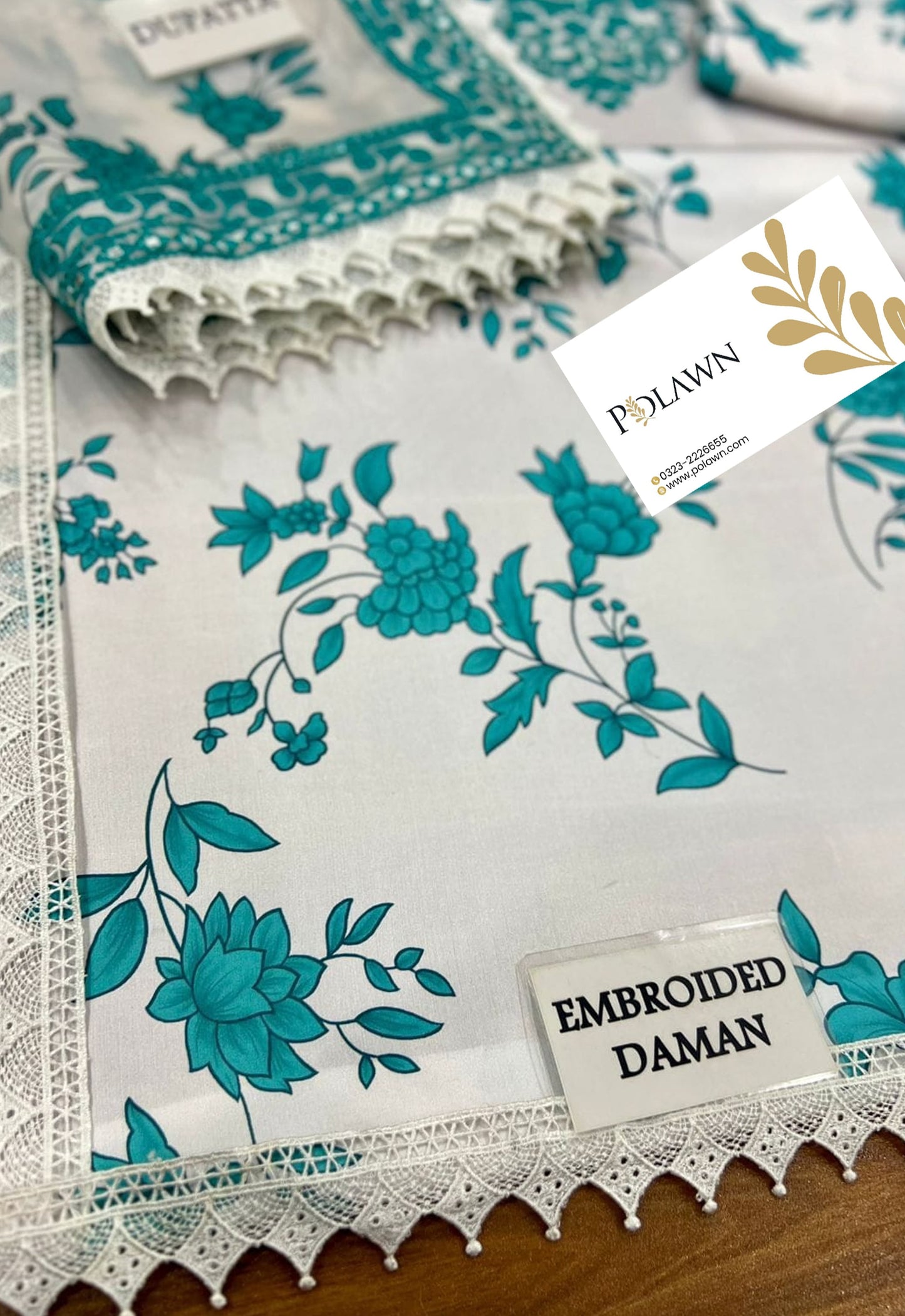Embroidered Lawn 3 Piece Unstitched Suit GREEN LAWN-ACL-WPR-23 - Summer Collection