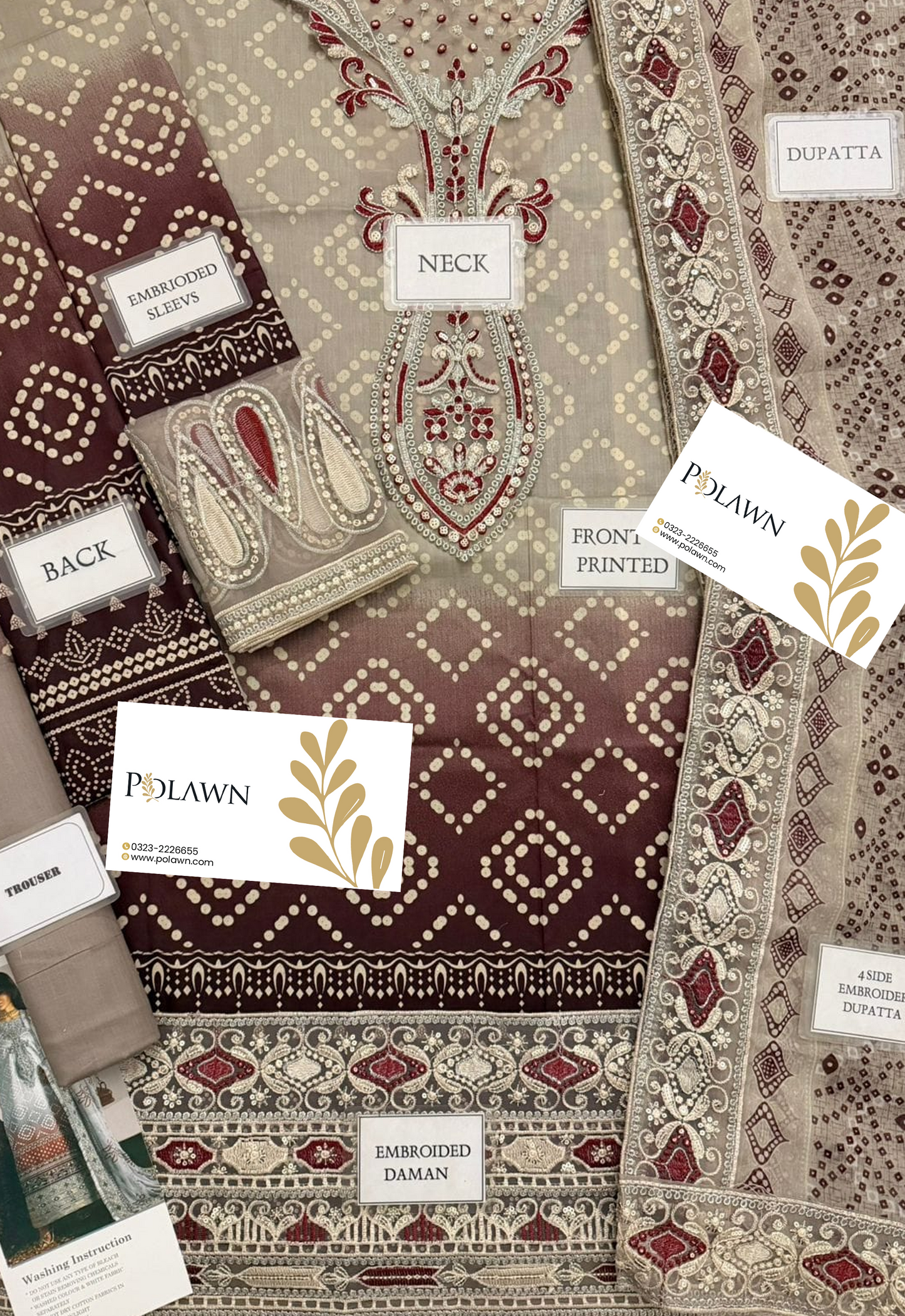 Embroidered Lawn 3 Piece Unstitched Suit NL-NP-698-B- Summer Collection