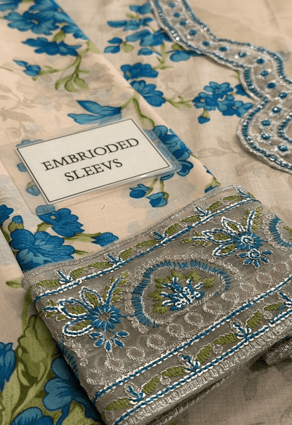 Embroidered Lawn 3 Piece Unstitched Suit ACL-EID-01-B - Summer Collection