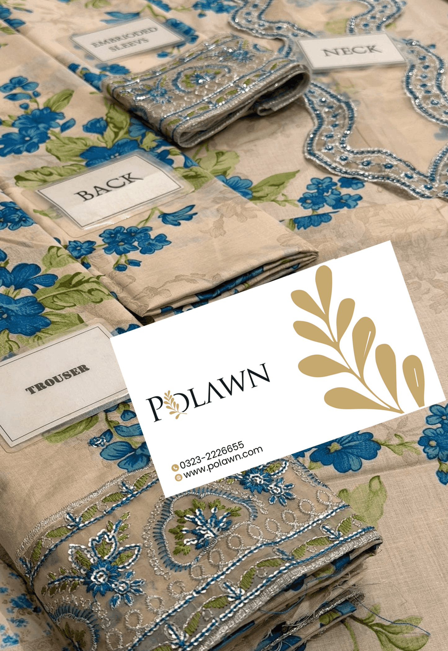 Embroidered Lawn 3 Piece Unstitched Suit ACL-EID-01-B - Summer Collection