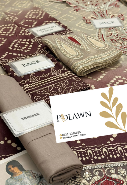 Embroidered Lawn 3 Piece Unstitched Suit NL-NP-698-B- Summer Collection