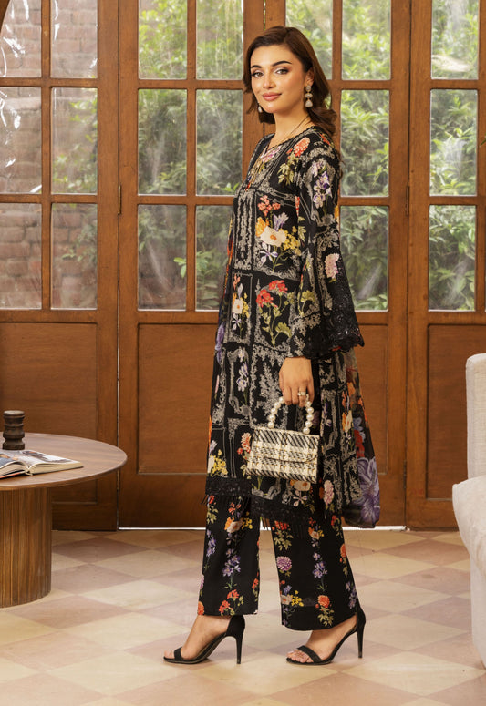 Husn By Polawn Embroidered Stitched 3 Piece Lawn Suit PD-25-403-B-Ready to Wear