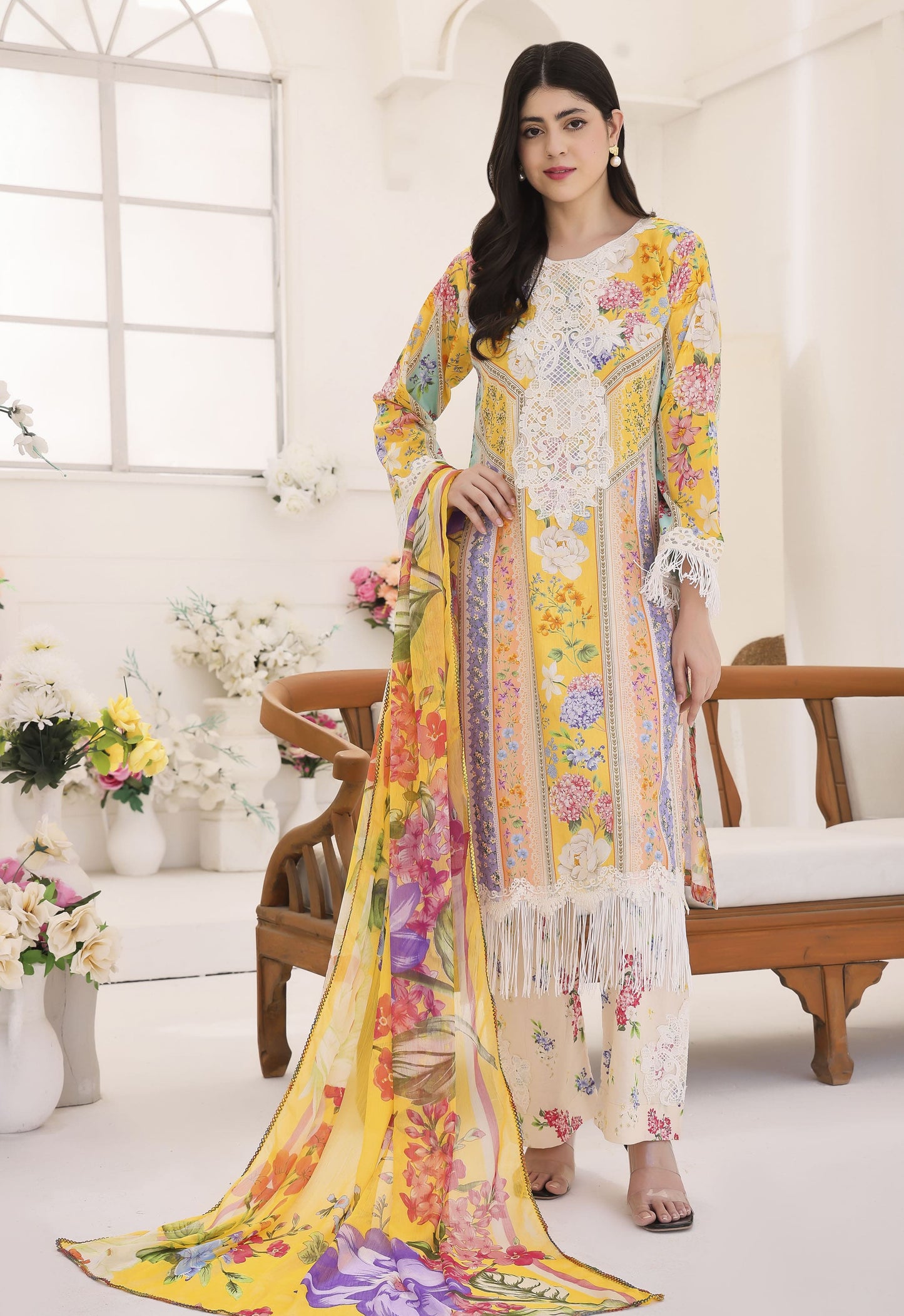 Nayab By Polawn Embroidered Stitched 3 Piece Lawn Suit PD-25-414-A-Ready to Wear