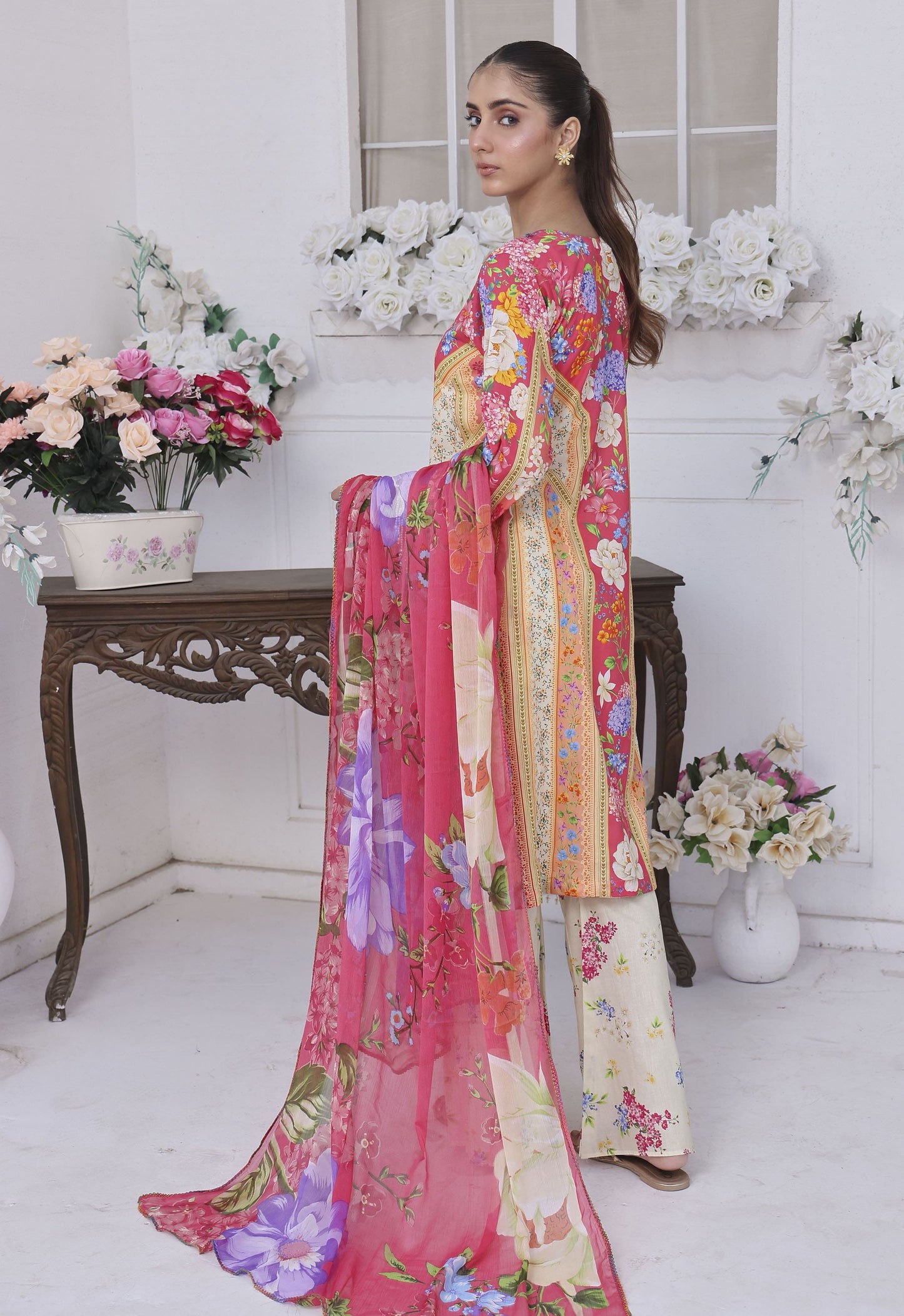 Nayab By Polawn Embroidered Stitched 3 Piece Lawn Suit PD-25-414-B-Ready to Wear