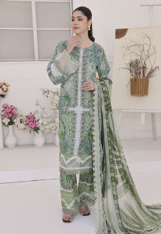 Nayab By Polawn Embroidered Stitched 3 Piece Lawn Suit PD-25-415-A-Ready to Wear