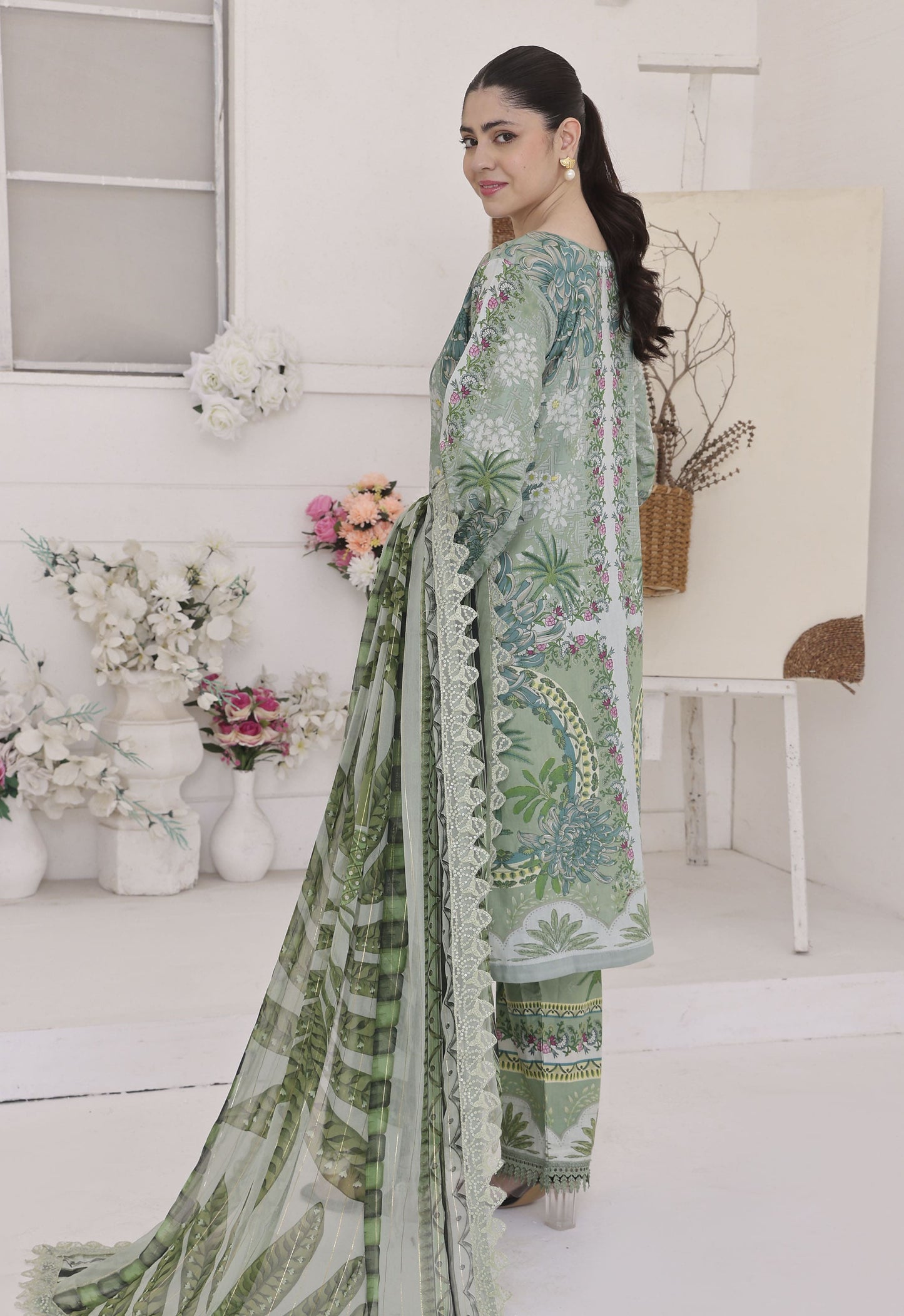 Nayab By Polawn Embroidered Stitched 3 Piece Lawn Suit PD-25-415-A-Ready to Wear