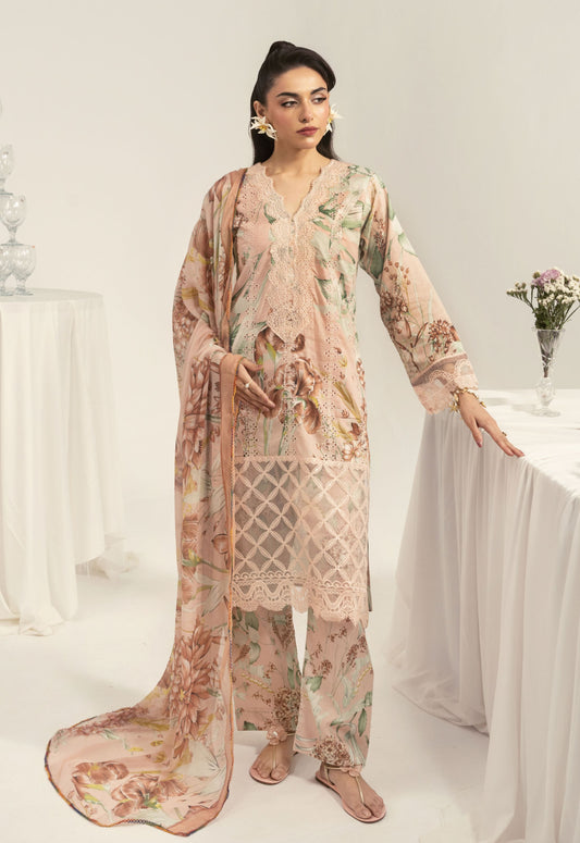 Nayab By Polawn Embroidered Stitched 3 Piece Lawn Suit PD-25-417-A-Ready to Wear