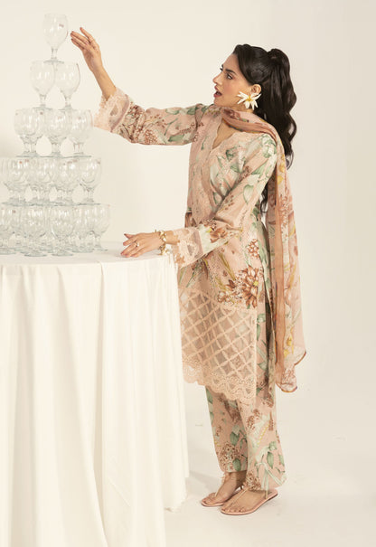 Nayab By Polawn Embroidered Stitched 3 Piece Lawn Suit PD-25-417-A-Ready to Wear