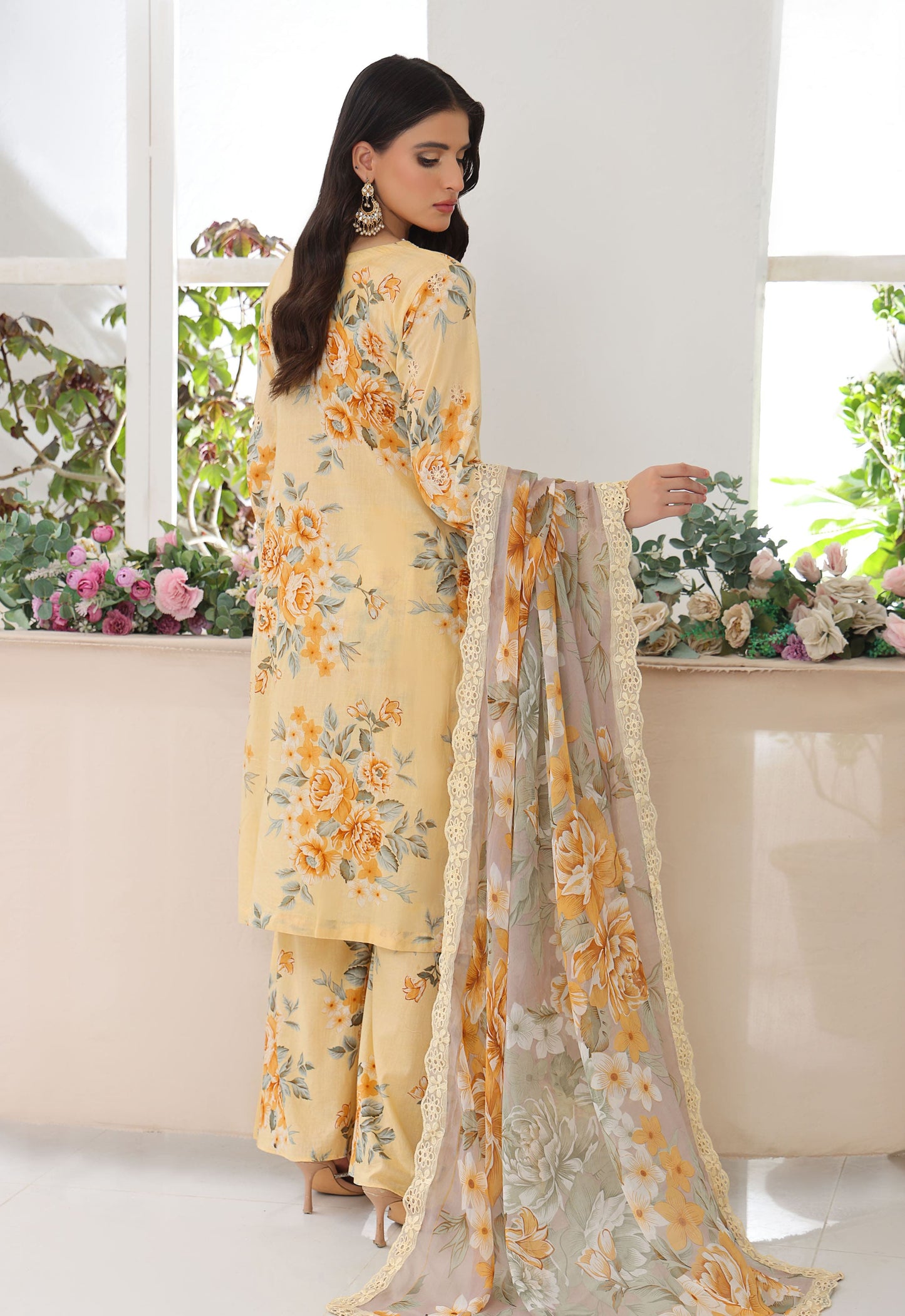 Husn By Polawn Embroidered Stitched 3 Piece Lawn Suit PD-25-431-A-Ready to Wear