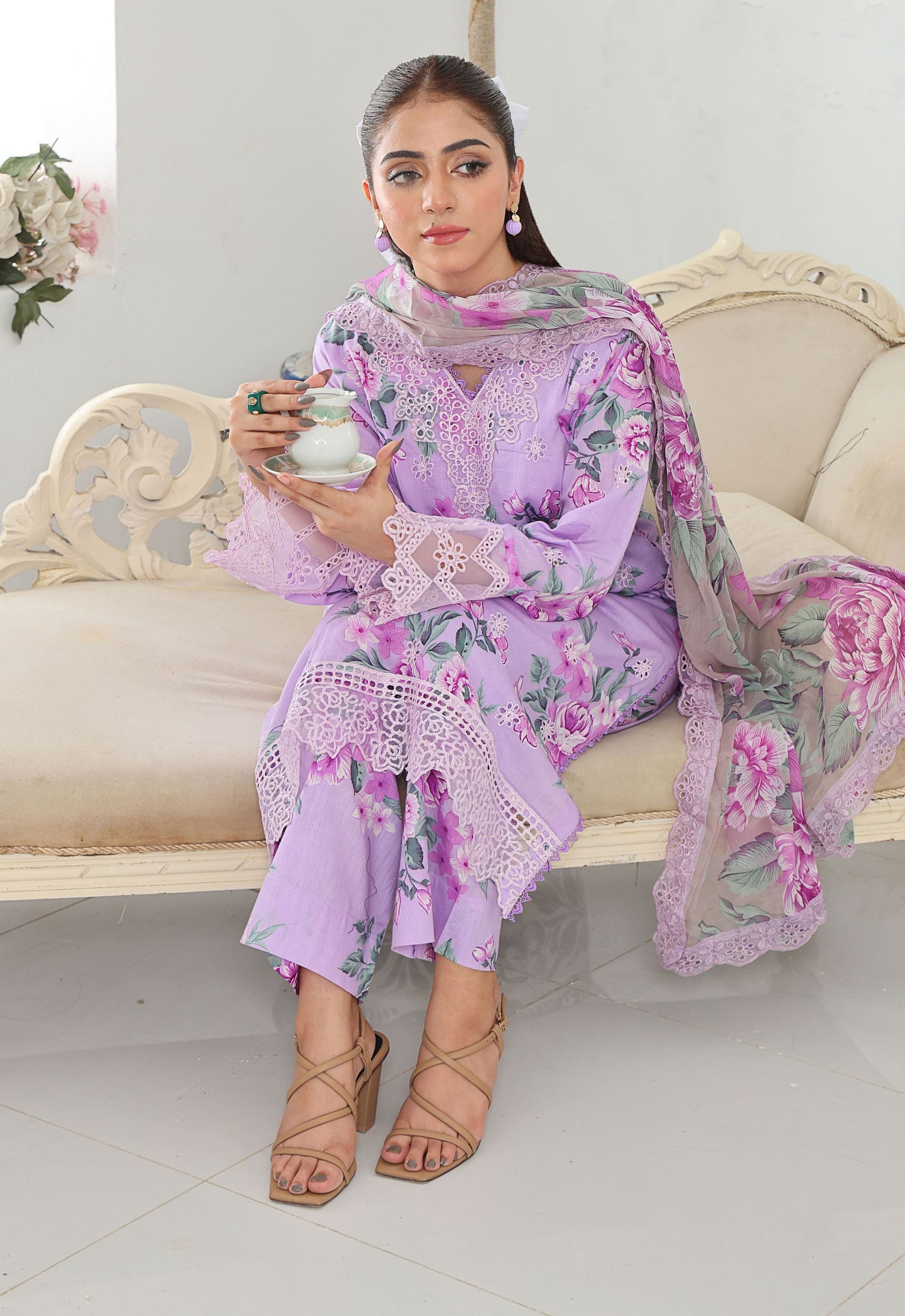 Husn By Polawn Embroidered Stitched 3 Piece Lawn Suit PD-25-431-B-Ready to Wear