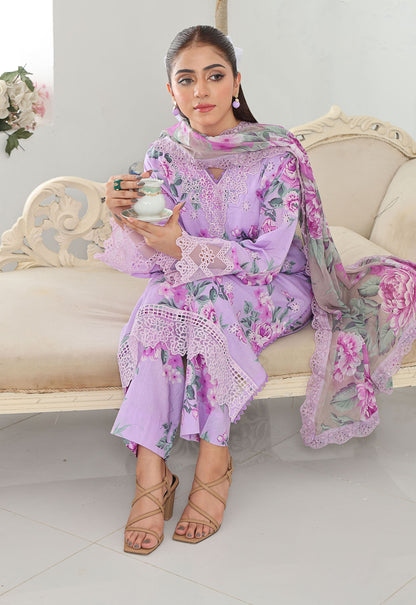 Husn By Polawn Embroidered Stitched 3 Piece Lawn Suit PD-25-431-B-Ready to Wear
