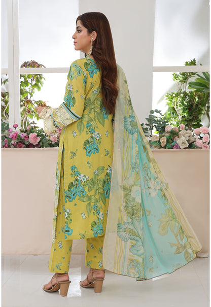 Husn By Polawn Embroidered Stitched 3 Piece Lawn Suit PD-25-432-A-Ready to Wear