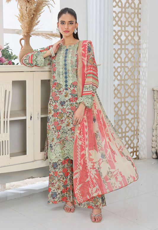 Husn By Polawn Embroidered Stitched 3 Piece Lawn Suit PD-25-433-B-Ready to Wear