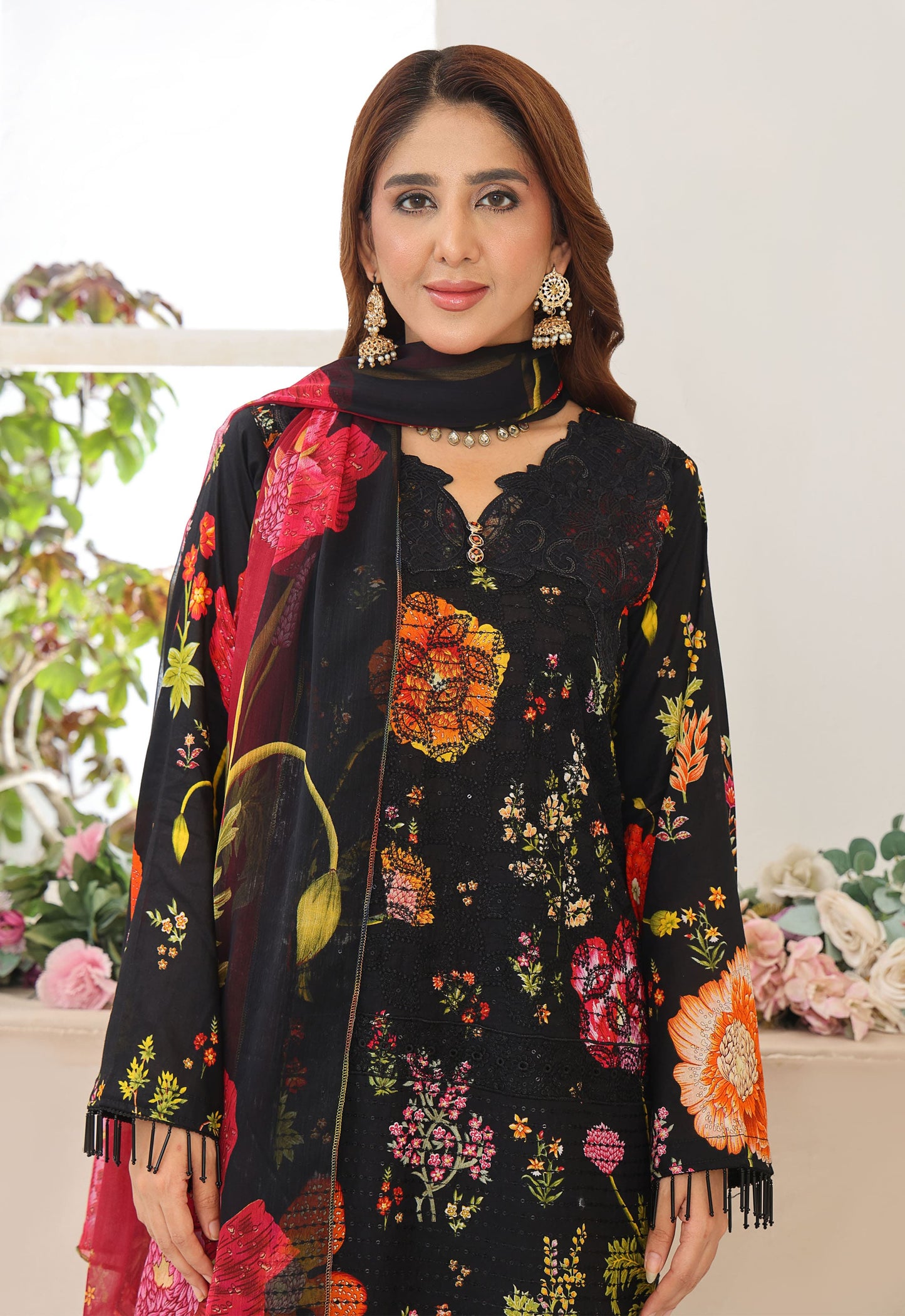 Naina By Polawn Embroidered Stitched 3 Piece Lawn Suit PD-25-435-B-Ready to Wear