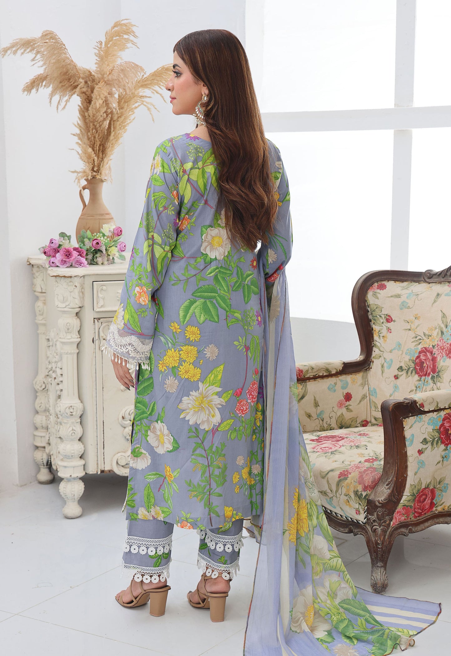 Naina By Polawn Embroidered Stitched 3 Piece Lawn Suit PD-25-436-A-Ready to Wear