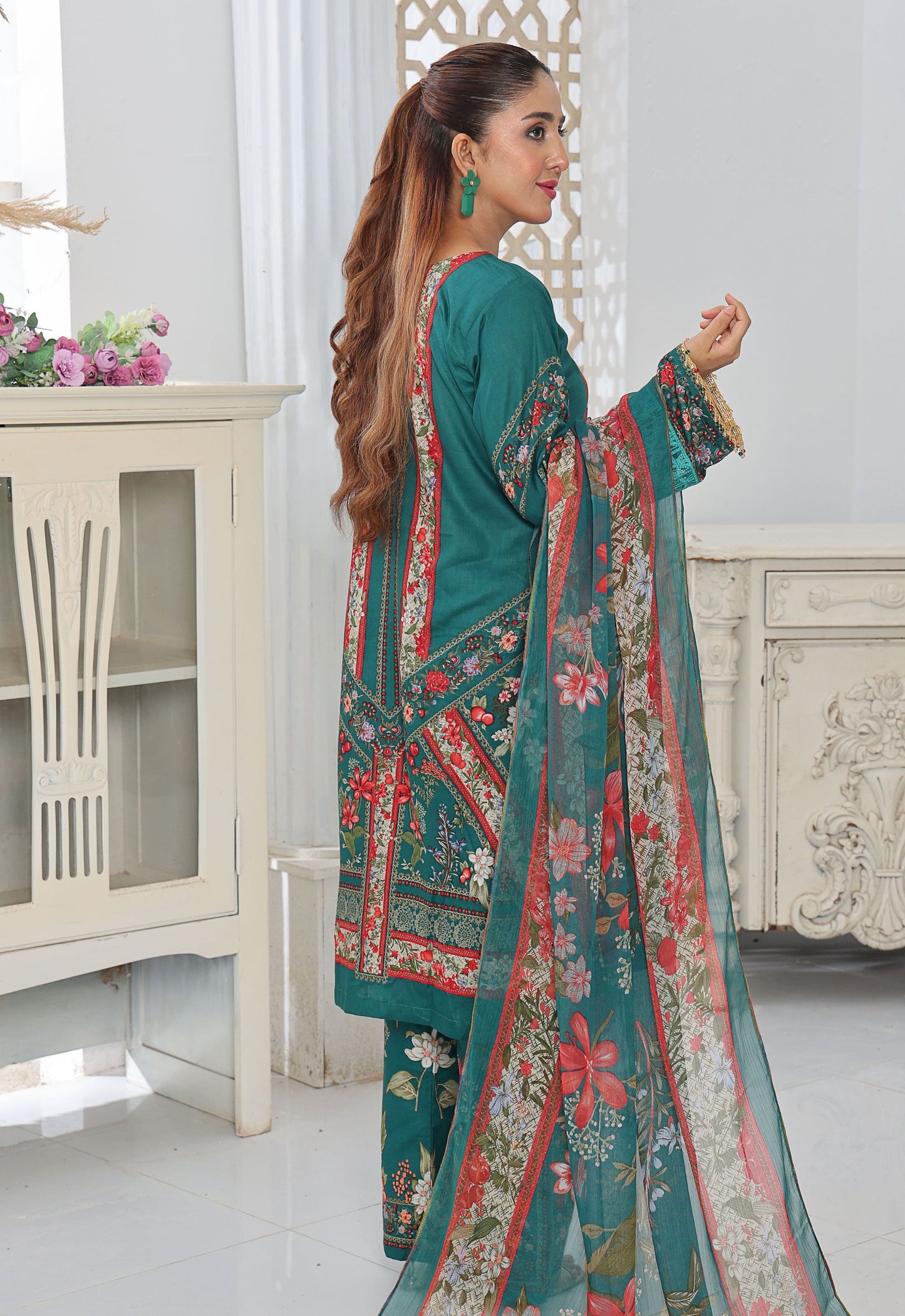 Naina By Polawn Embroidered Stitched 3 Piece Lawn Suit PD-25-437-A-Ready to Wear