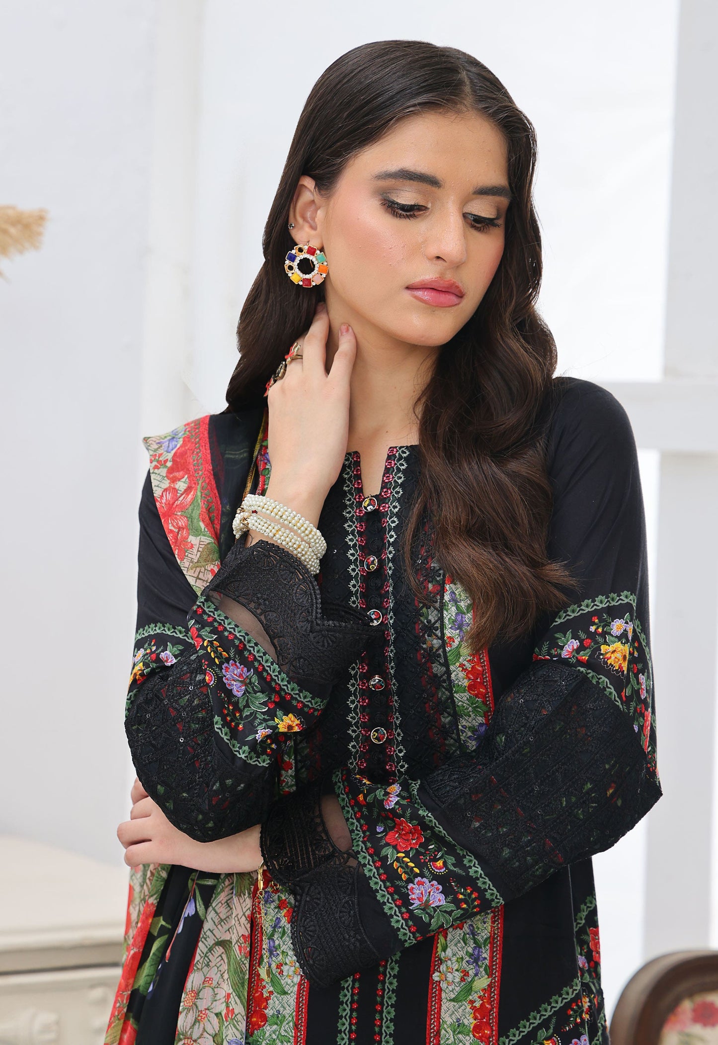 Naina By Polawn Embroidered Stitched 3 Piece Lawn Suit PD-25-437-B-Ready to Wear