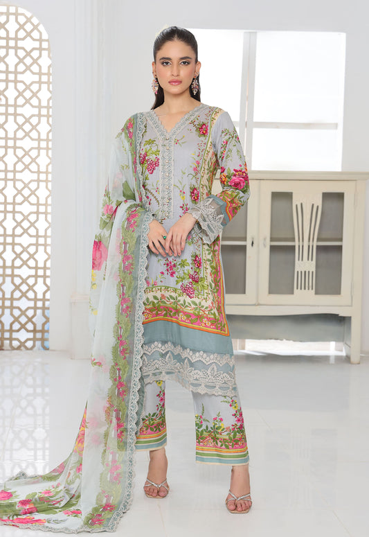 Naina By Polawn Embroidered Stitched 3 Piece Lawn Suit PD-25-438-B-Ready to Wear