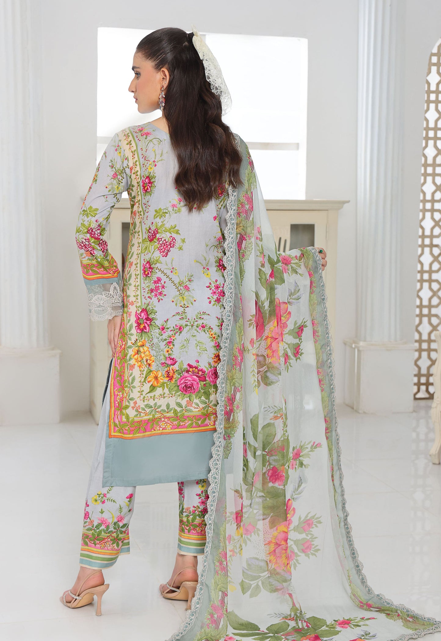 Naina By Polawn Embroidered Stitched 3 Piece Lawn Suit PD-25-438-B-Ready to Wear