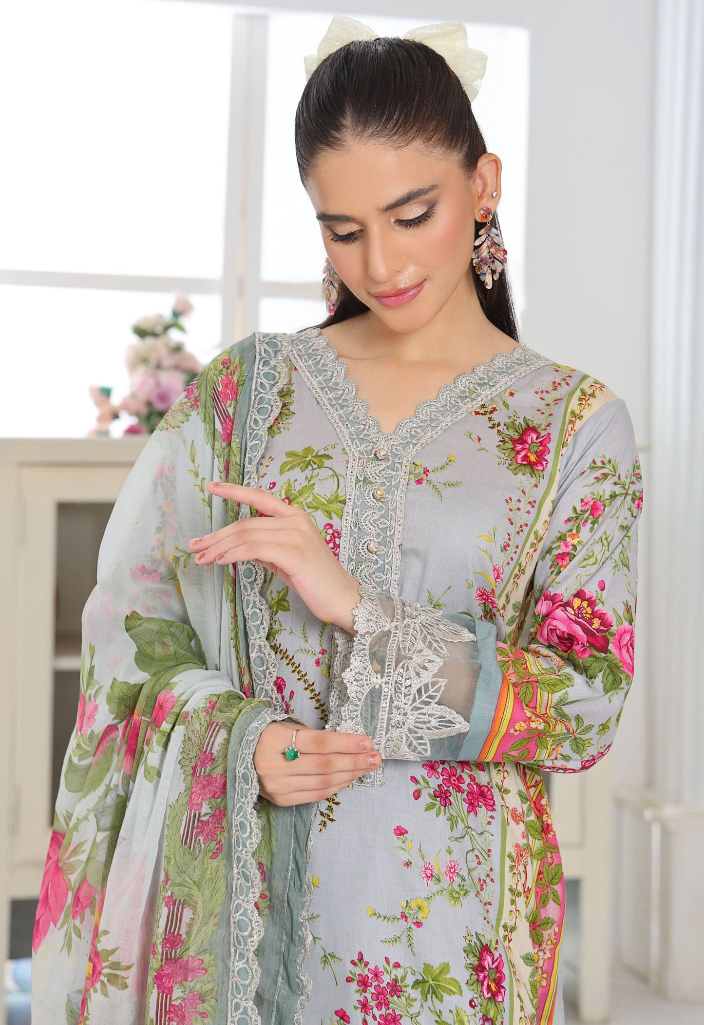 Naina By Polawn Embroidered Stitched 3 Piece Lawn Suit PD-25-438-B-Ready to Wear