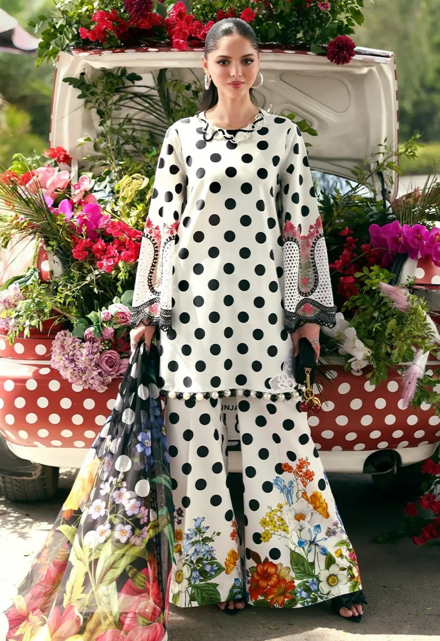 Embroidered Lawn 3 Piece Unstitched Suit MBL-MPT-3008-A-26 - Summer Collection