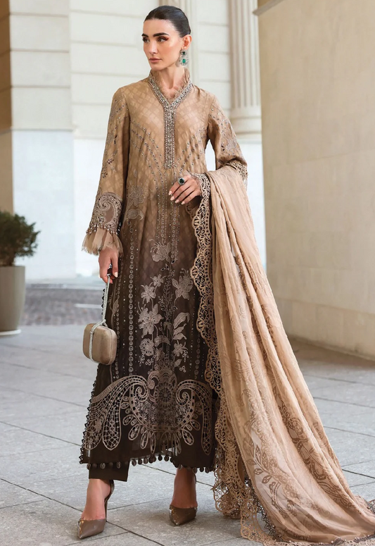 Embroidered Lawn 3 Piece Unstitched Suit MBL-D-2601-A-26 - Summer Collection