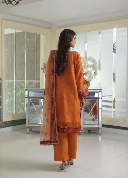 Aashiyan By Polawn Embroidered Stitched 3 Piece Organza Suit PD-23-202 Ready to Wear