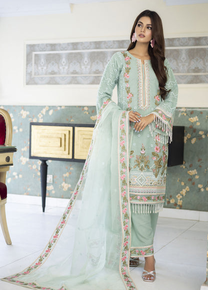 Aashiyan By Polawn Embroidered Stitched 3 Piece Organza Suit PD-23-205 Ready to Wear