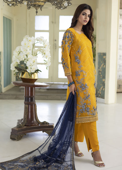 Aashiyan By Polawn Embroidered Stitched 3 Piece Organza Suit PD-23-204 Ready to Wear