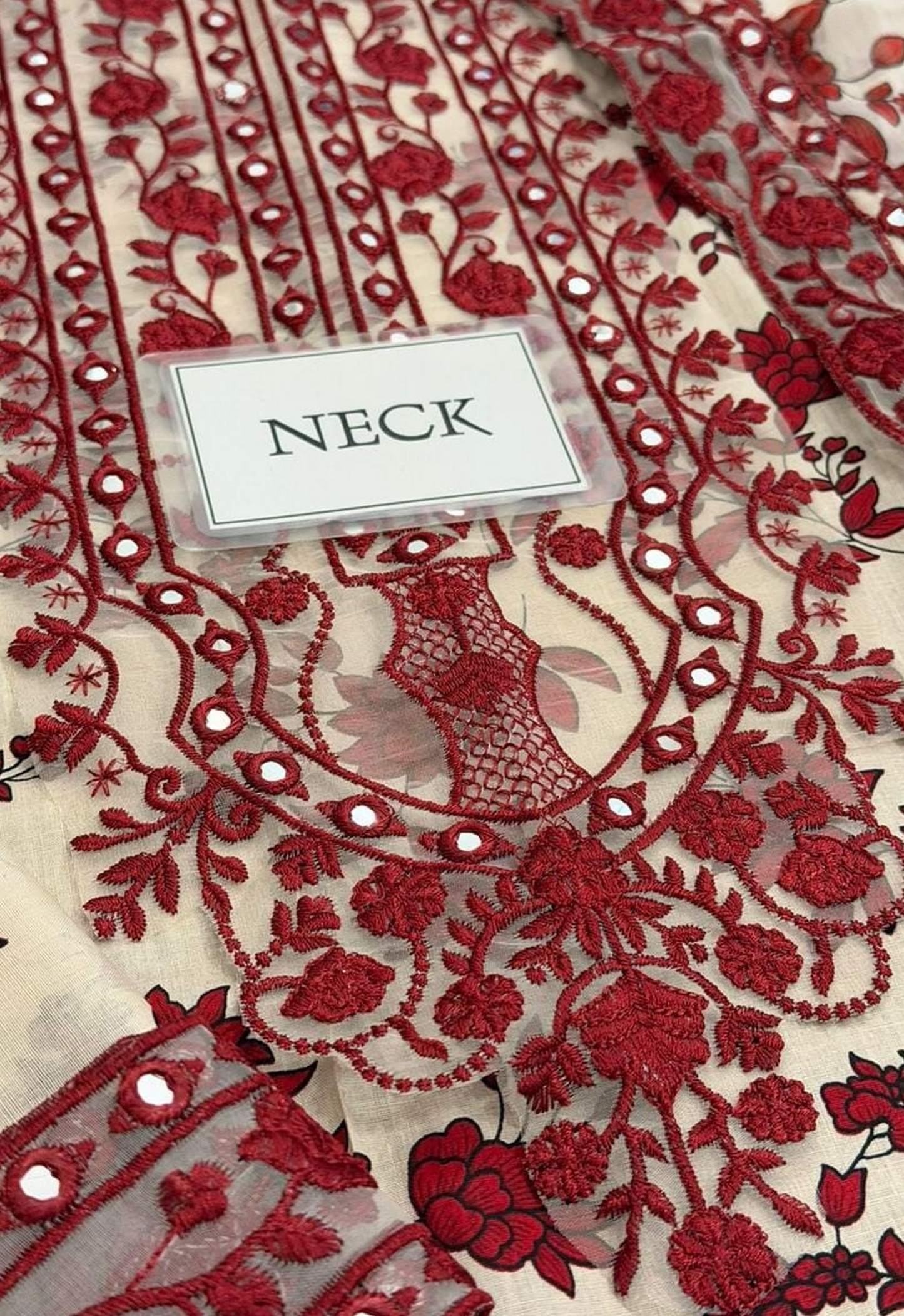 Embroidered Lawn 3 Piece Unstitched Suit MAROON LAWN-ACL-WPR-23 - Summer Collection