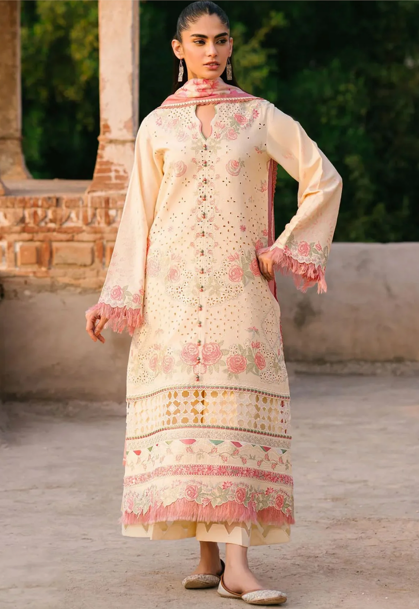 Embroidered Lawn 3 Piece Unstitched Suit BIL-WM-155-B - Summer Collection