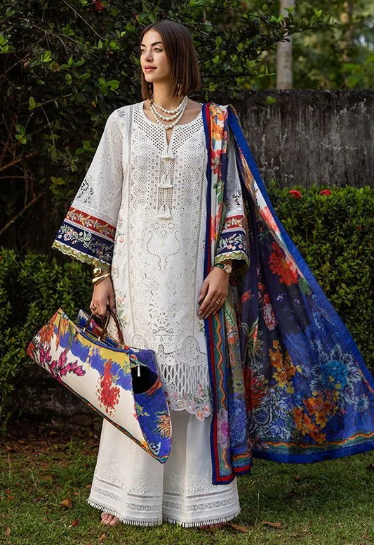 Embroidered Lawn 3 Piece Unstitched Suit EL-WM-D08-CLAIR DE LUNE - Summer Collection