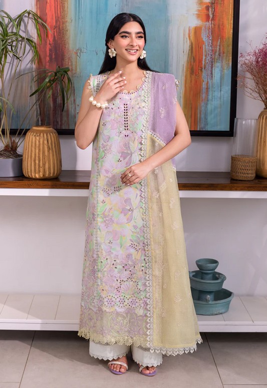 Embroidered Lawn 3 Piece Unstitched Suit RRL-HU-LARA - Summer Collection