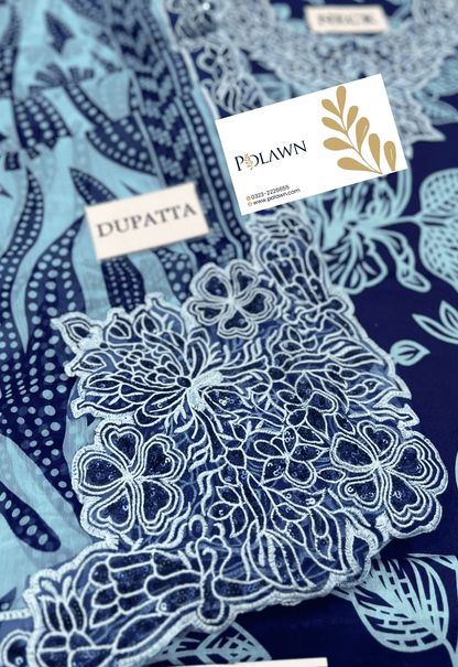 Embroidered Lawn 3 Piece Unstitched Suit NC-NP-465-B - Summer Collection