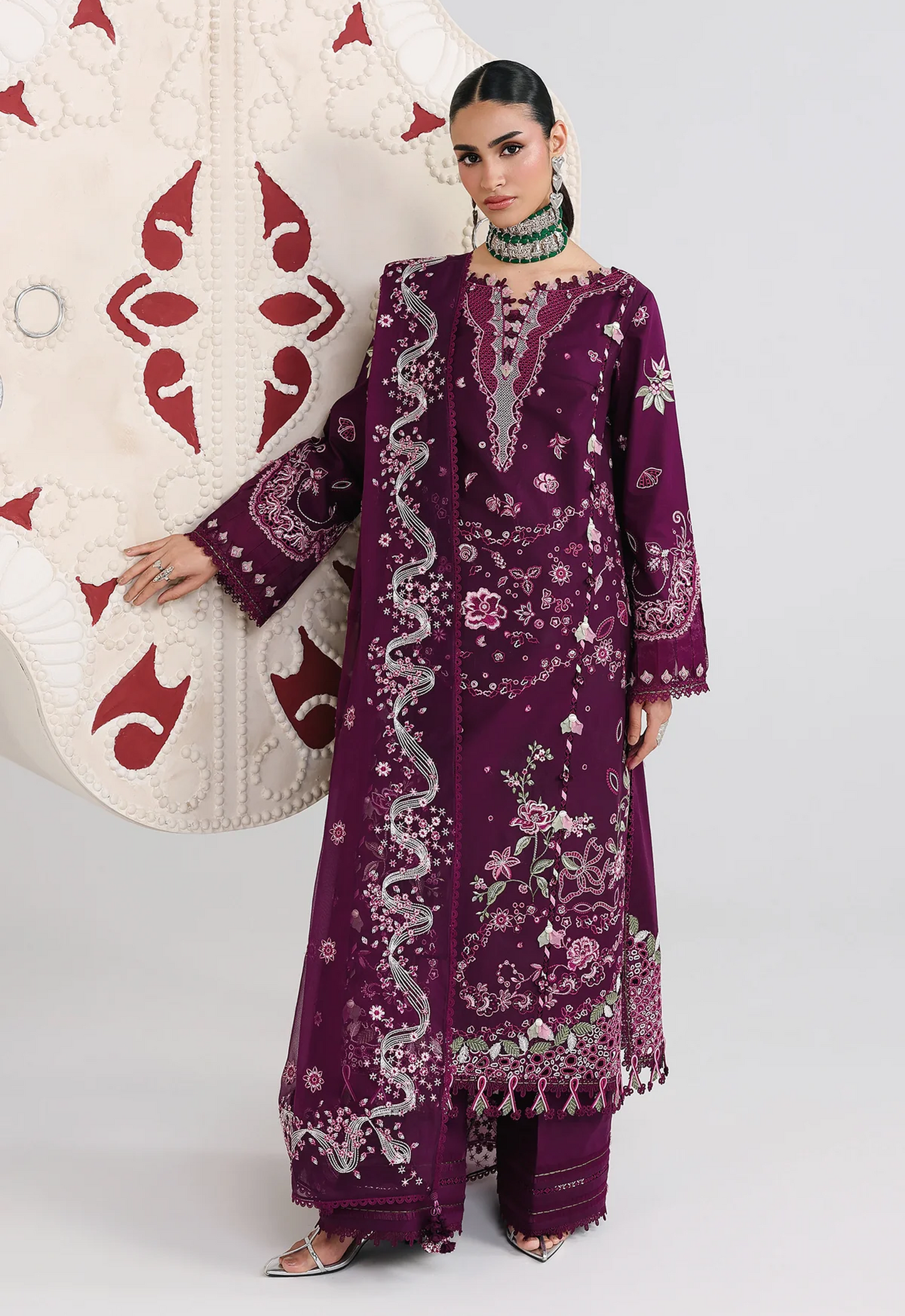 Embroidered Lawn 3 Piece Unstitched Suit QL-QFL-10-TRESA - Summer Collection