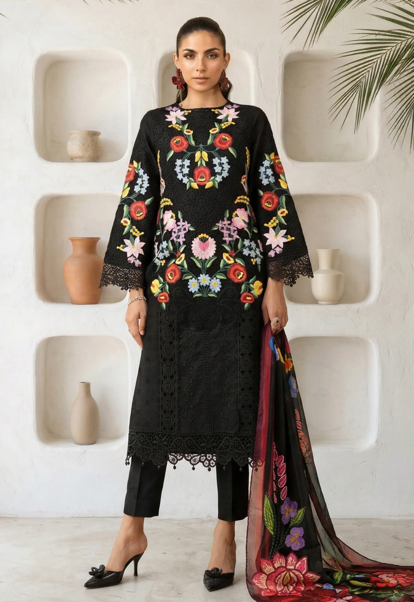 Embroidered Lawn 3 Piece Unstitched Suit MBL-WM-D-2610-B-26 - Summer Collection