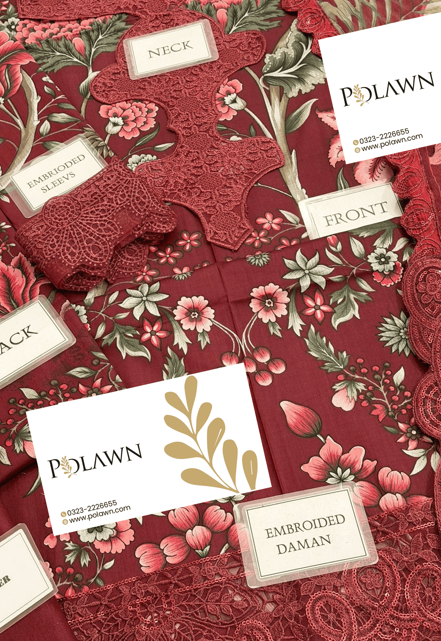 Embroidered Lawn 3 Piece Unstitched Suit MBL-MPT-2709-A-25 - Summer Collection