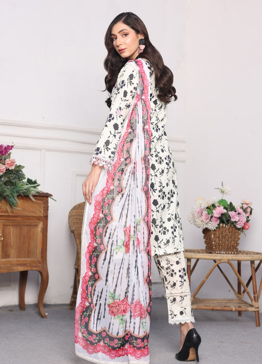 Heer By Polawn Embroidered Stitched 3 Piece Lawn Suit PD-24-103-Ready to Wear