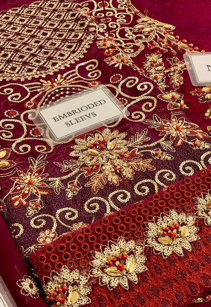 Embroidered Chiffon 3 Piece Unstitched Suit IL-ILC-04 - Party Wear